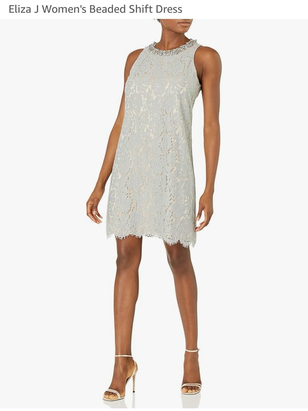 Eliza J Pale Blue Lace Beaded Neckline Mini Dress NWT SIZE 2